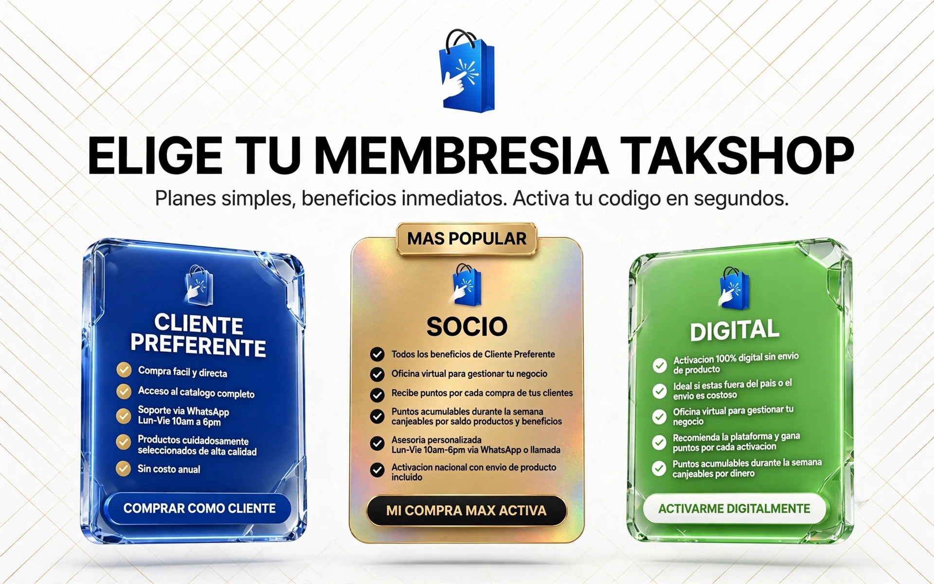 Elige cómo quieres comprar en TakShop